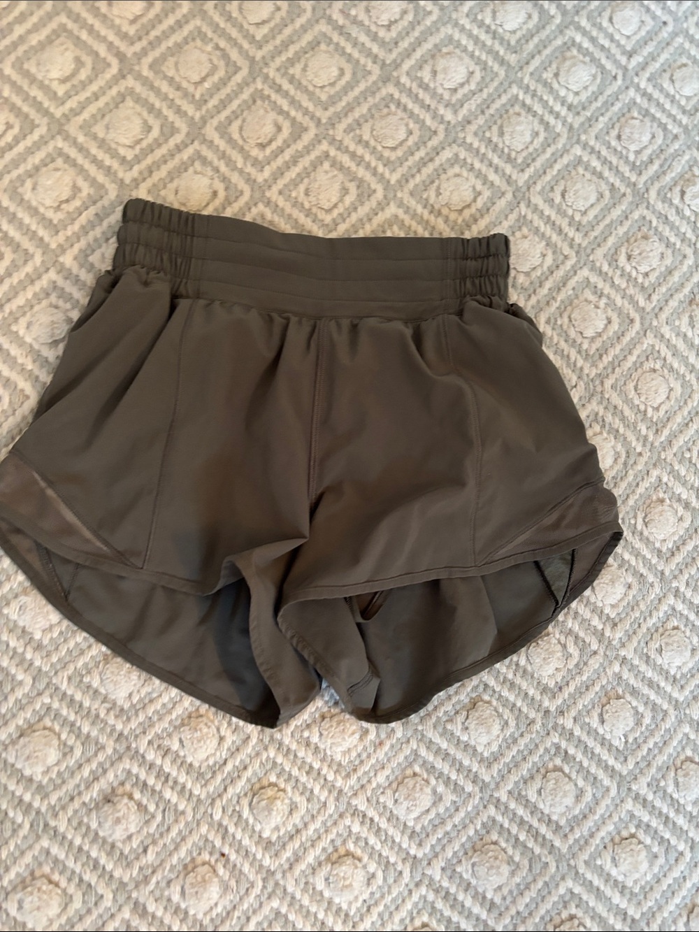 lululemon athletica Olive Green High-Waist Running Shorts
